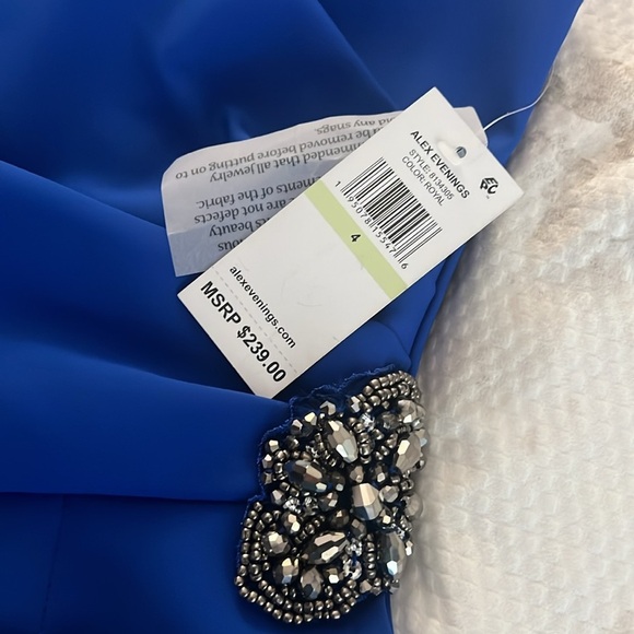 Alex Evenings Elegant Blue Sleeveless Dress Size 4 - Picture 6 of 6